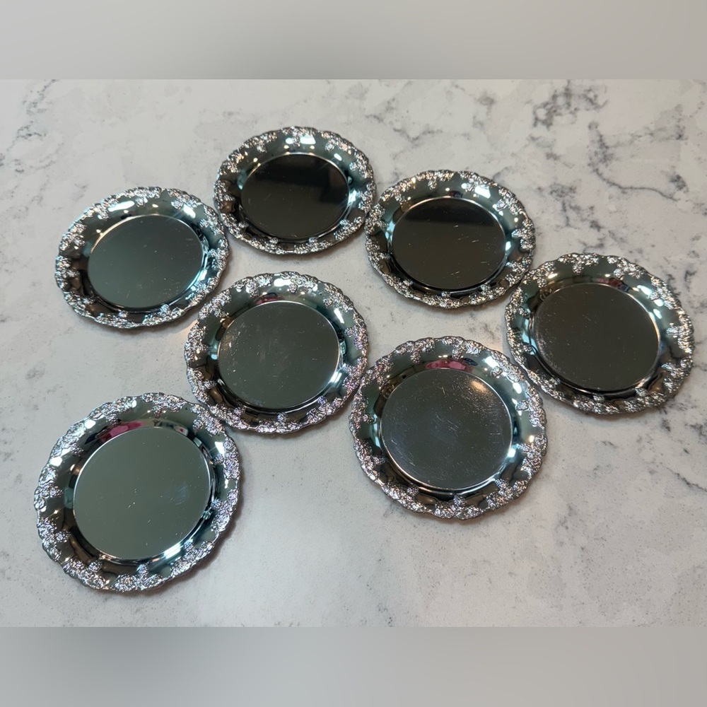 Vintage Shelton Ware no. 383 Carefree Chromium Coasters Set‎ Of 7